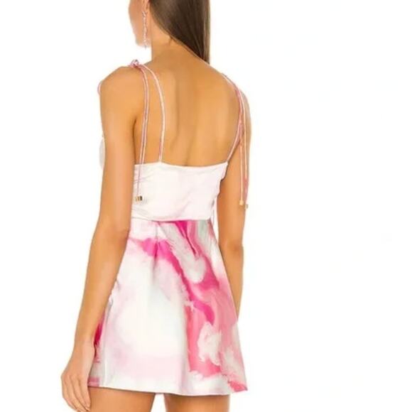 Refrofete Revolve Arielle Dress Marble Silk Mini Pink 14-16 - Picture 3 of 7